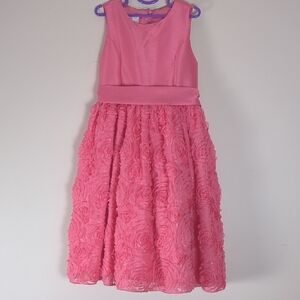 American Princess Pink Rosette Fit & Flare Dress - Girls Size 8